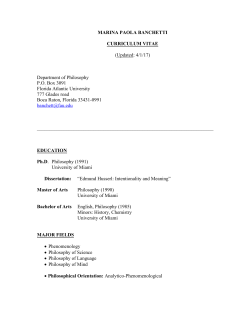 MARINA PAOLA BANCHETTI CURRICULUM VITAE (Updated: 4/1