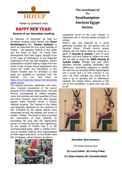 Issue 15 - Southampton Ancient Egypt Society
