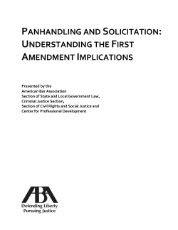 panhandling and solicitation: understanding the first amendment