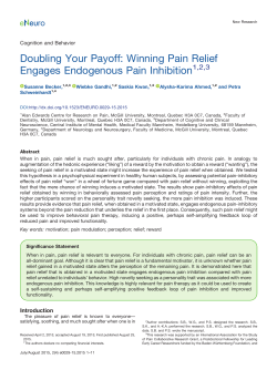 Doubling Your Payoff: Winning Pain Relief Engages