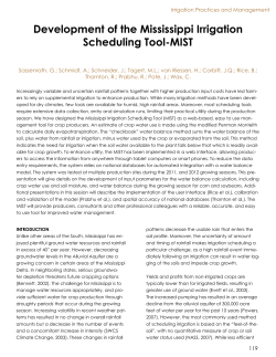 Development of the Mississippi Irrigation Scheduling Tool-MIST