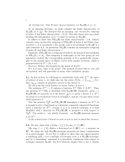 2. Interlude: The Euler characteristic of SL 2(Z) is &zeta;(&minus;1) As an