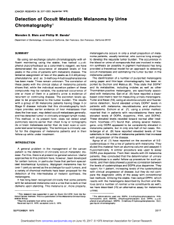 Detection of Occult Metastatic Melanoma by