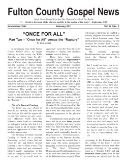 ONCE FOR ALL - Fulton County Gospel News
