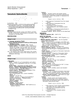 Tamsulosin Hydrochloride - US Pharmacopeial Convention