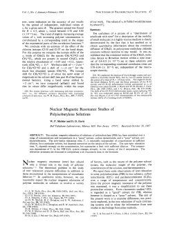 Nuclear Magnetic Resonance Studies of Polyisobutylene Solutions