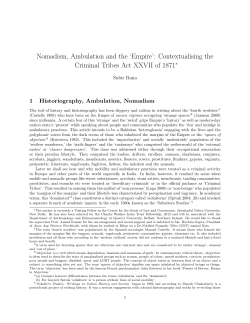 Nomadism, Ambulation and the `Empire`: Contextualising the