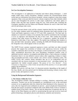 Ice Core Investigation Summary