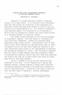 PARTIAL AND TOTAL DISPLACEMENT MIGRATION IN THE SAN