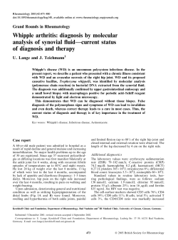 diagnosis by molecular analysis of synovial fluid