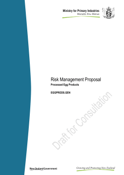 Risk Management Proposal Egg products