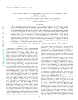 Baryon Distribution in Galaxy Clusters as a Result of Sedimentation