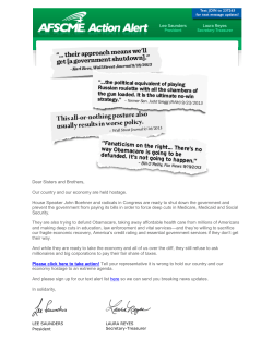 Dear Sisters and Brothers, Our country and our economy are held