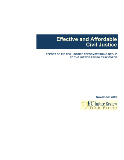 Effective and Affordable Civil Justice