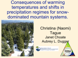 Consequences of warming temperatures and shifts in precipitation