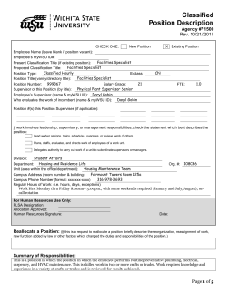 Classified Position Description
