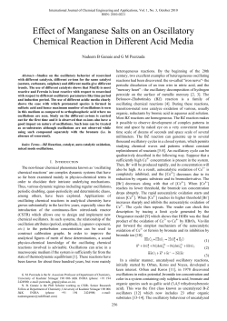 Effect of Manganese Salts on an Oscillatory Chemical Reaction in