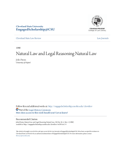Natural Law and Legal Reasoning Natural Law