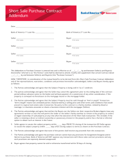 Short Sale Purchase Contract Addendum