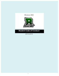 Student Code of Conduct - Riviera Independent School District