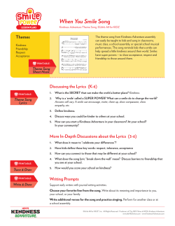 Lesson Plan - Kindness Adventure