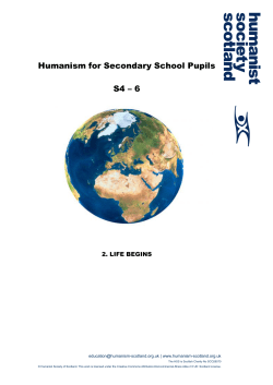 Humanism for Secondary School Pupils S4 &ndash; 6