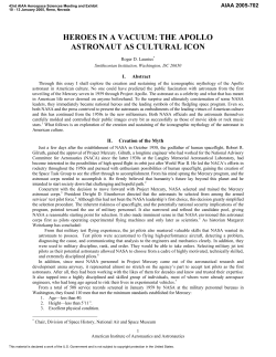 Heroes in a Vacuum: The Apollo Astronaut as Cultural Icon