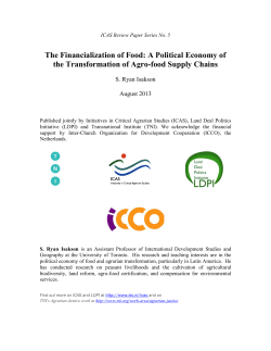 The Financialization of Food - International Institute of Social Studies