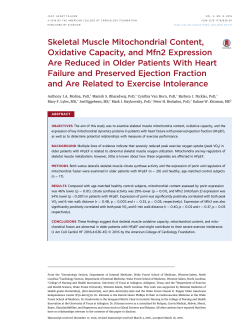 Skeletal Muscle Mitochondrial Content, Oxidative Capacity, and