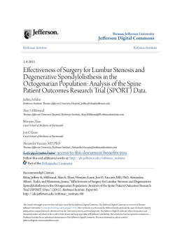 Effectiveness of Surgery for Lumbar Stenosis and Degenerative