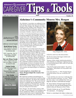 Alzheimer`s Community Mourns Mrs. Reagan