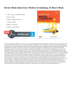 Review Book Quick Easy Medical Terminology, 8e