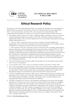 Ethical Research Policy