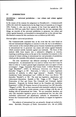 universal jurisdiction - war crimes and crimes against