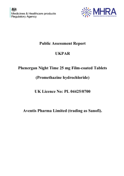 Public Assessment Report UKPAR Phenergan Night Time 25 mg