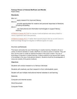 Famous Person of Interest BioPoem and Wordle Kayla Darby