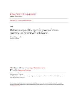 Determination of the specific gravity of micro quantities of bituminous