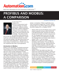 PROFIBUS AND MODBUS: A COMPARISON