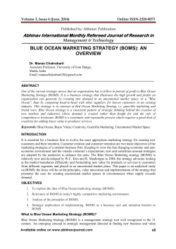 blue ocean marketing strategy (boms): an overview