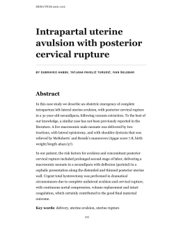 Intrapartal uterine avulsion with posterior cervical rupture
