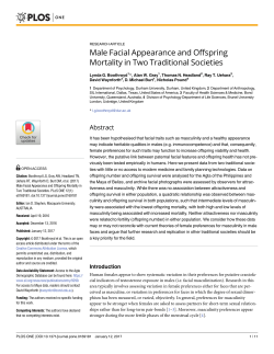 Male Facial Appearance and Offspring Mortality in Two Traditional