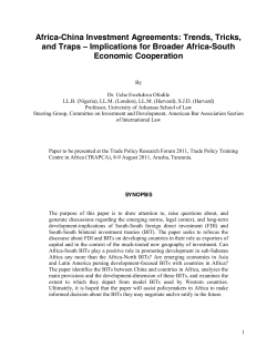 China-Africa Bilateral Investment Treaties: A Critique