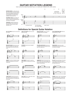 Guitar NotatioN LeGeNd definitions for Special