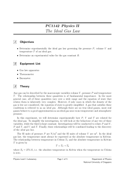 The Ideal Gas Law - NUS Physics Department