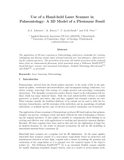 Use of a Hand-held Laser Scanner in Palaeontology