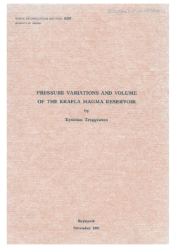 PRESSURE VARIATIONS AND VOLUME OF THE KRAFLA MAGMA