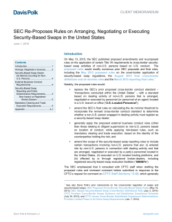 SEC Re-Proposes Rules on Arranging, Negotiating or
