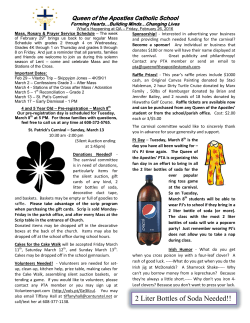 2 Liter Bottles of Soda Needed!! - Queen of the Apostles Parish and