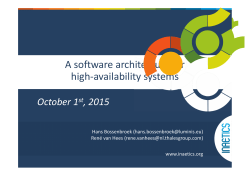 A software architecture for high-availability systems