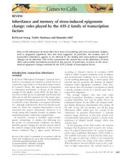 Inheritance and memory of stressinduced epigenome change: roles